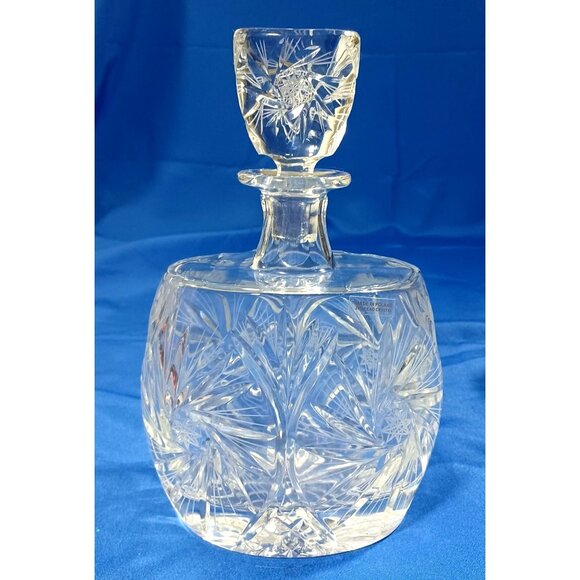 Vtg Bohemian Cut Lead Crystal Decanter 6 Wine Sherry Cordial Glasses Set - Picture 12 of 16